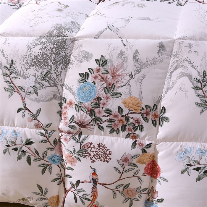 91家纺网 家纺一手货源 找家纺 好老表被业 2025新款印花羽丝绒冬被被子被芯 枝漾花庭