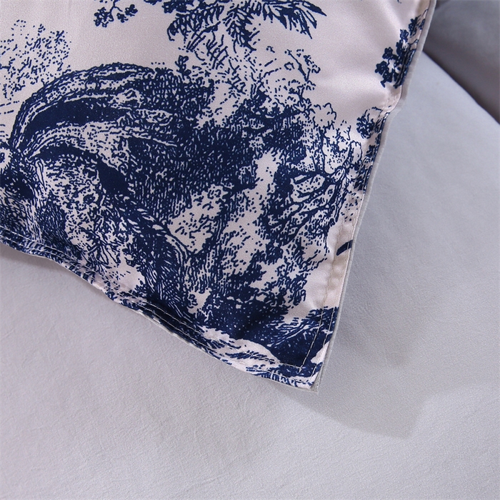 91家纺网 家纺一手货源 找家纺 好老表被业 2025新款印花羽丝绒冬被被子被芯 墨蓝丛林