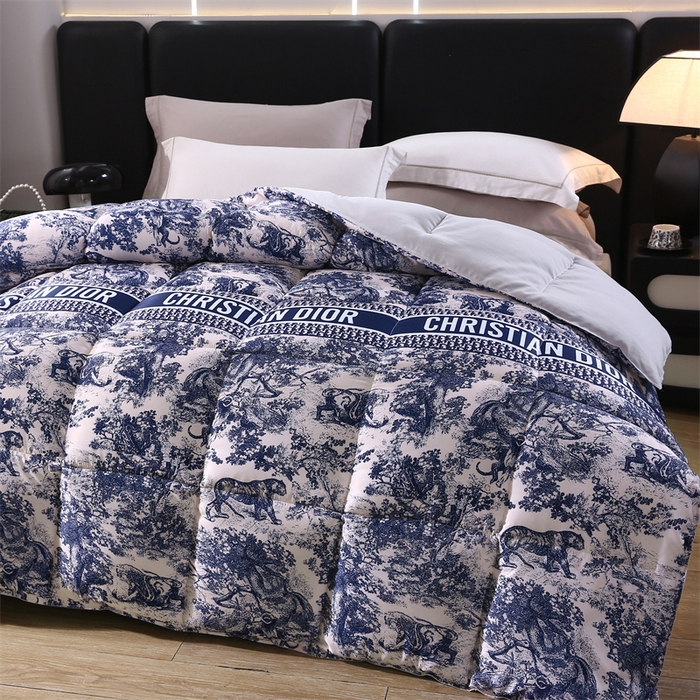 91家纺网 家纺一手货源 找家纺 好老表被业 2025新款印花羽丝绒冬被被子被芯 墨蓝丛林