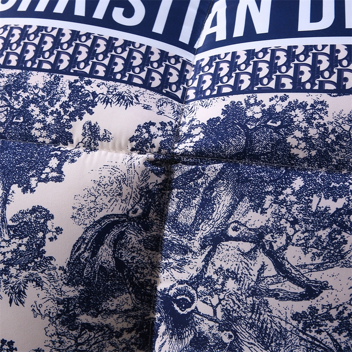 91家纺网 家纺一手货源 找家纺 好老表被业 2025新款印花羽丝绒冬被被子被芯 墨蓝丛林