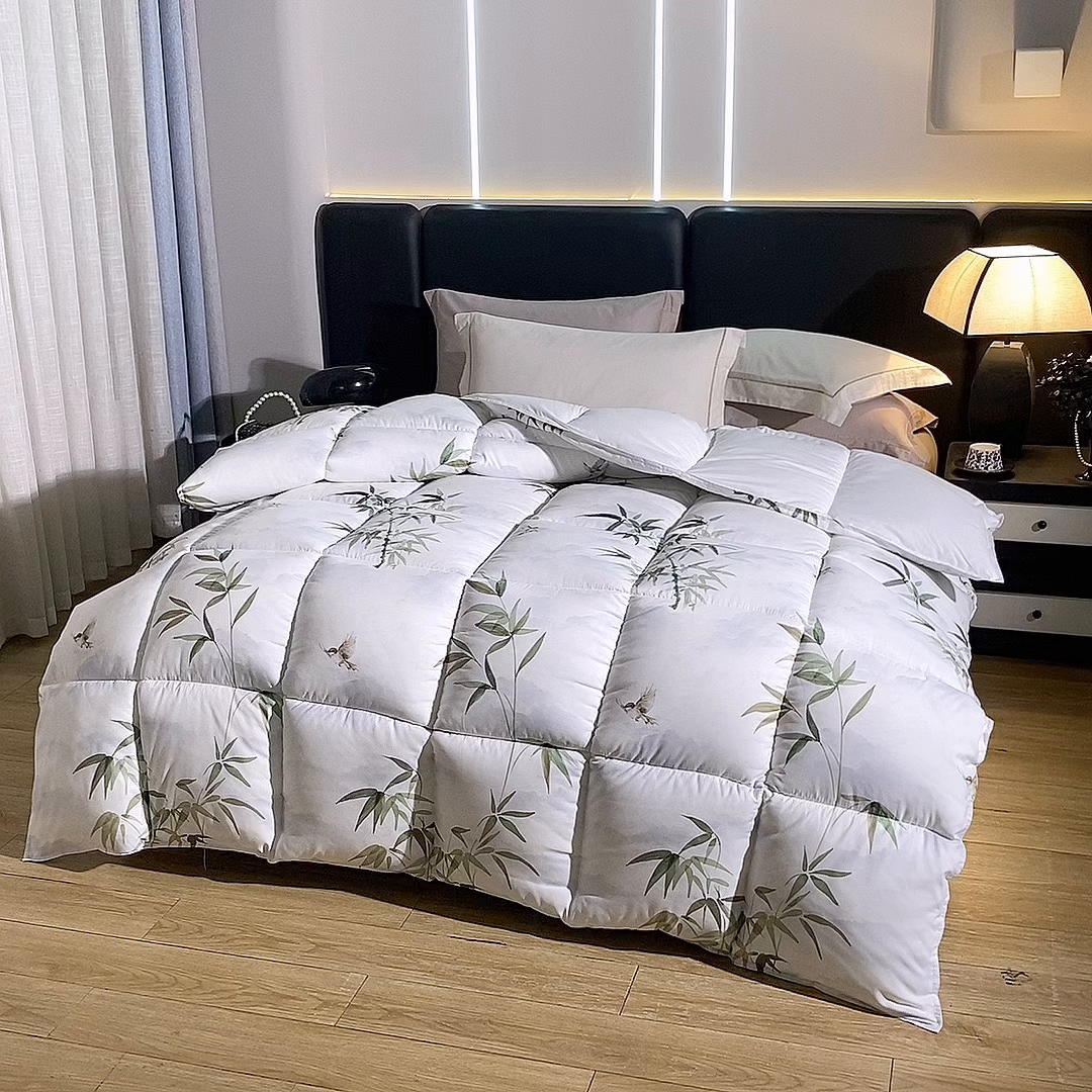 91家纺网 家纺一手货源 找家纺 好老表被业 2025新款印花羽丝绒冬被被子被芯 竹韵悠然