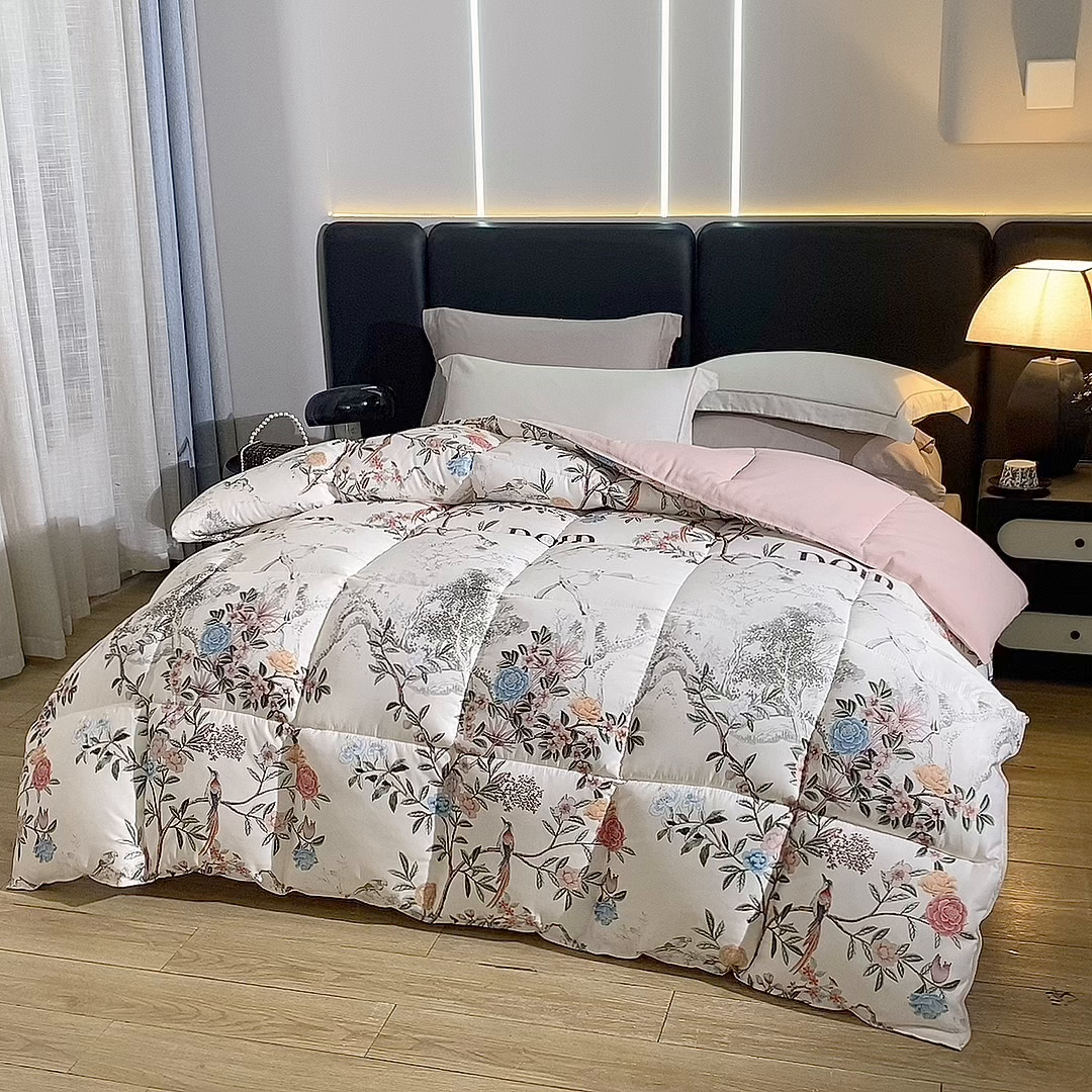 91家纺网 家纺一手货源 找家纺 好老表被业 2025新款印花羽丝绒冬被被子被芯 枝漾花庭