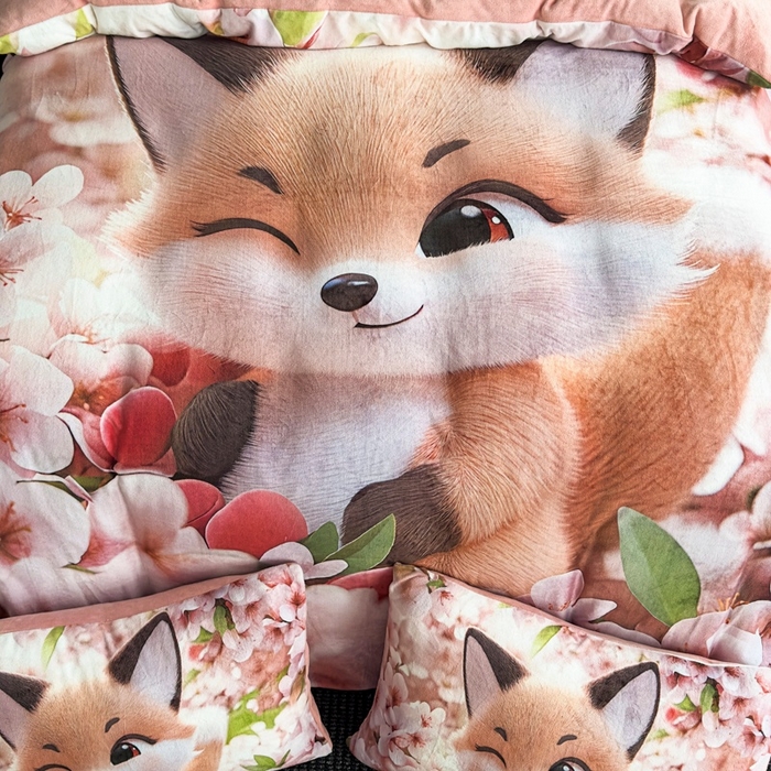 91家纺网 家纺一手货源 找家纺 宝薇 2025新款5D数码印染大卡通牛奶绒四件套 阿狸