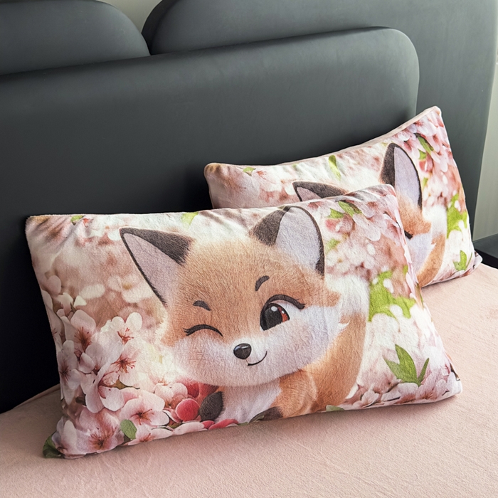 91家纺网 家纺一手货源 找家纺 宝薇 2025新款5D数码印染大卡通牛奶绒四件套 阿狸