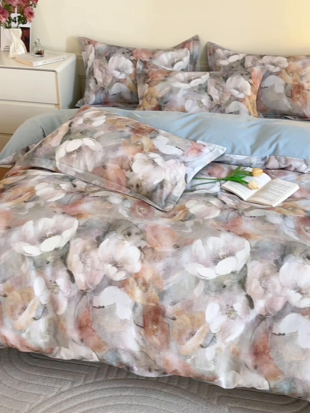 91家纺网 家纺一手货源 找家纺 元元家居（元元被业） 2025秋冬新款全棉纯棉磨毛印花单被套 香雾蒙月