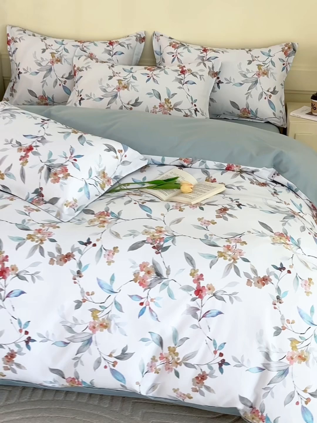 91家纺网 家纺一手货源 找家纺 元元家居（元元被业） 2025秋冬新款全棉纯棉磨毛印花单被套 云季花盟