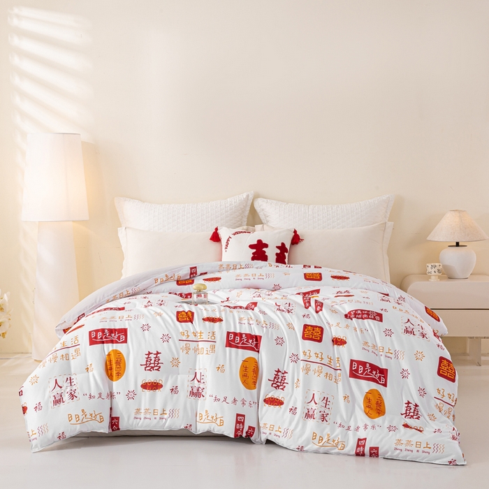 91家纺网 家纺一手货源 找家纺 （总）好老表被业 2025新款印花冬被整张云朵棉被芯零压四季被子蓄能发热加厚单双人春秋被