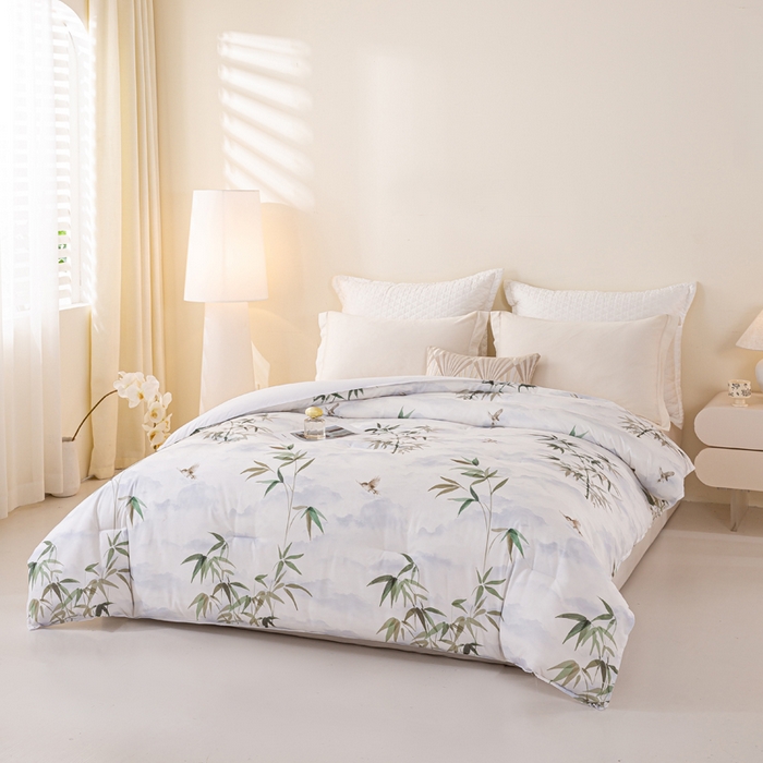 91家纺网 家纺一手货源 找家纺 好老表被业 2025新款印花云朵棉冬被四季被被子被芯 竹韵悠然