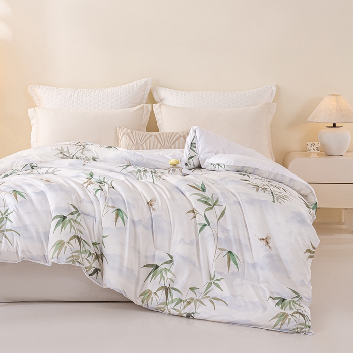 91家纺网 家纺一手货源 找家纺 好老表被业 2025新款印花云朵棉冬被四季被被子被芯 竹韵悠然