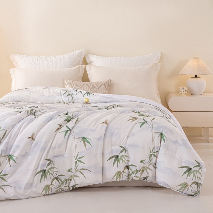 91家纺网 家纺一手货源 找家纺 好老表被业 2025新款印花云朵棉冬被四季被被子被芯 竹韵悠然