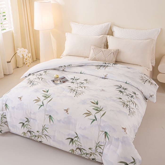 91家纺网 家纺一手货源 找家纺 好老表被业 2025新款印花云朵棉冬被四季被被子被芯 竹韵悠然