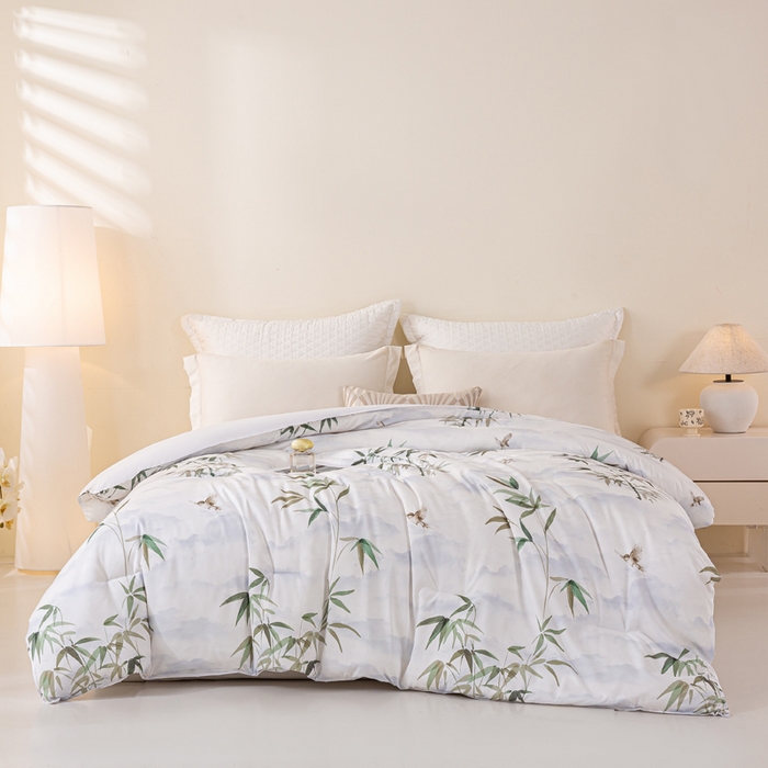 91家纺网 家纺一手货源 找家纺 好老表被业 2025新款印花云朵棉冬被四季被被子被芯 竹韵悠然