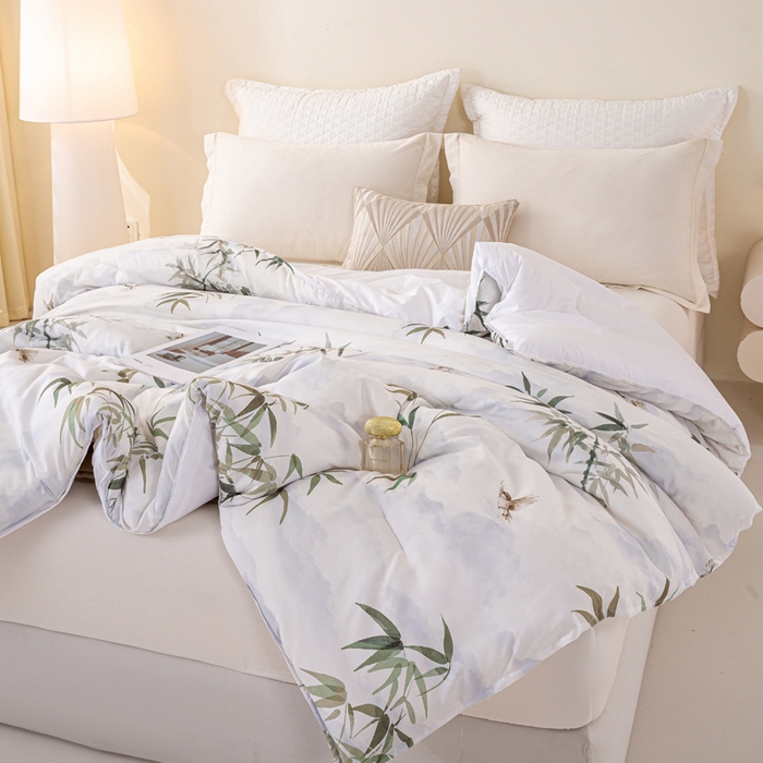 91家纺网 家纺一手货源 找家纺 好老表被业 2025新款印花云朵棉冬被四季被被子被芯 竹韵悠然