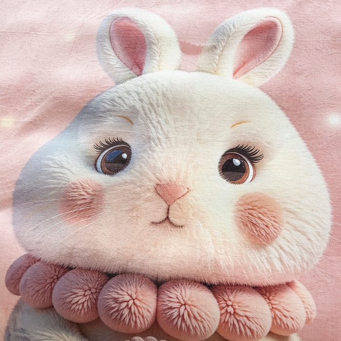 91家纺网 家纺一手货源 找家纺 宝薇 2025新款5D数码印染大卡通牛奶绒四件套 兔可爱