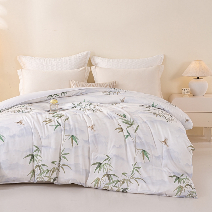 91家纺网 家纺一手货源 找家纺 好老表被业 2025新款印花云朵棉冬被四季被被子被芯 竹韵悠然