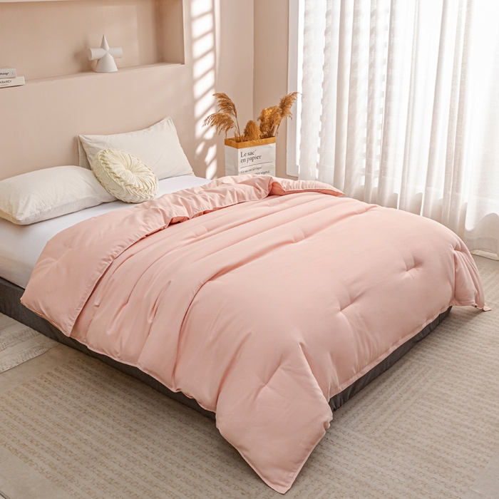 91家纺网 家纺一手货源 找家纺 好老表被业 2025新款印花云朵棉冬被四季被被子被芯 温润玉色