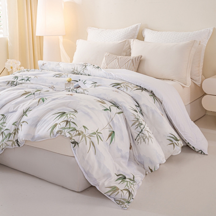 91家纺网 家纺一手货源 找家纺 好老表被业 2025新款印花云朵棉冬被四季被被子被芯 竹韵悠然