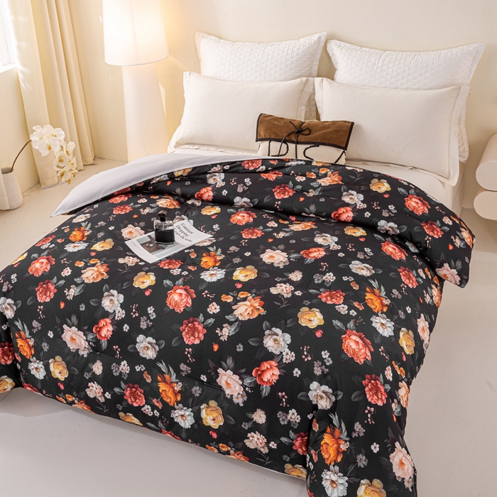 91家纺网 家纺一手货源 找家纺 好老表被业 2025新款印花云朵棉冬被四季被被子被芯 暗夜繁花