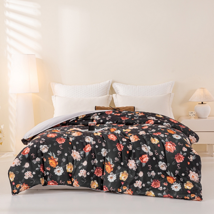 91家纺网 家纺一手货源 找家纺 好老表被业 2025新款印花云朵棉冬被四季被被子被芯 暗夜繁花