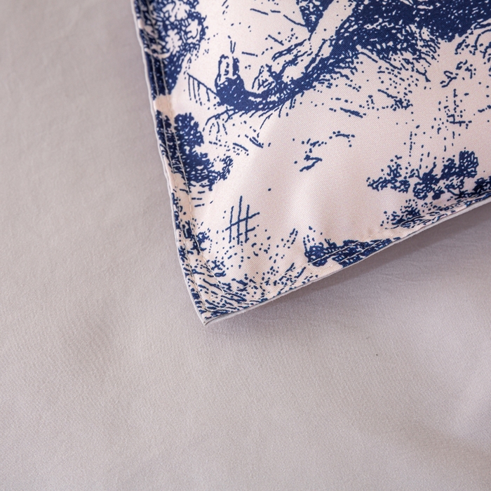 91家纺网 家纺一手货源 找家纺 好老表被业 2025新款印花云朵棉冬被四季被被子被芯 墨蓝丛林