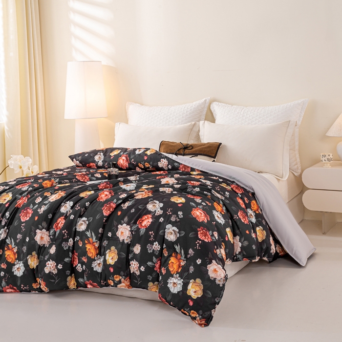 91家纺网 家纺一手货源 找家纺 好老表被业 2025新款印花云朵棉冬被四季被被子被芯 暗夜繁花