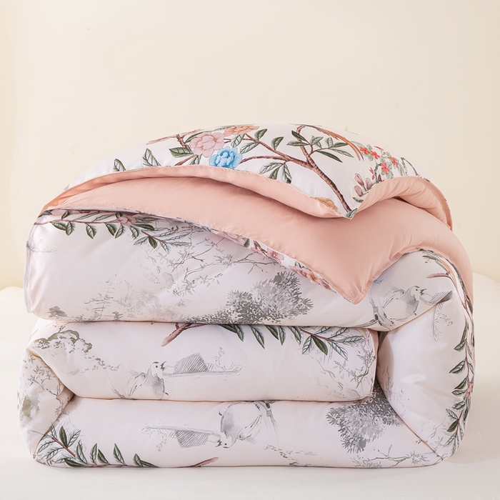 91家纺网 家纺一手货源 找家纺 好老表被业 2025新款印花云朵棉冬被四季被被子被芯 枝漾花庭