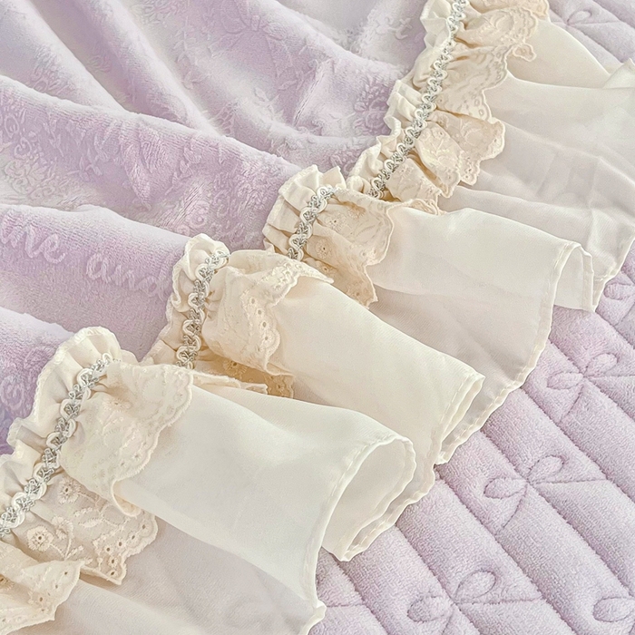 91家纺网 家纺一手货源 找家纺 胜权家纺 2025秋冬新款A类全消光高克重5D雕花牛奶绒夹棉床盖单品系列 奥威亚-紫