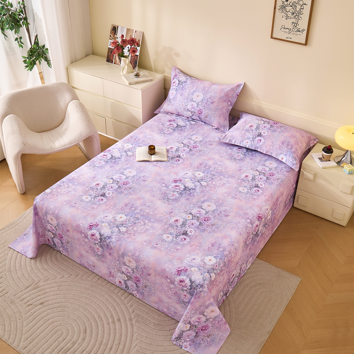 91家纺网 家纺一手货源 找家纺 （总）元元家居（元元被业） 2025秋冬新款全棉纯棉磨毛印花单床单