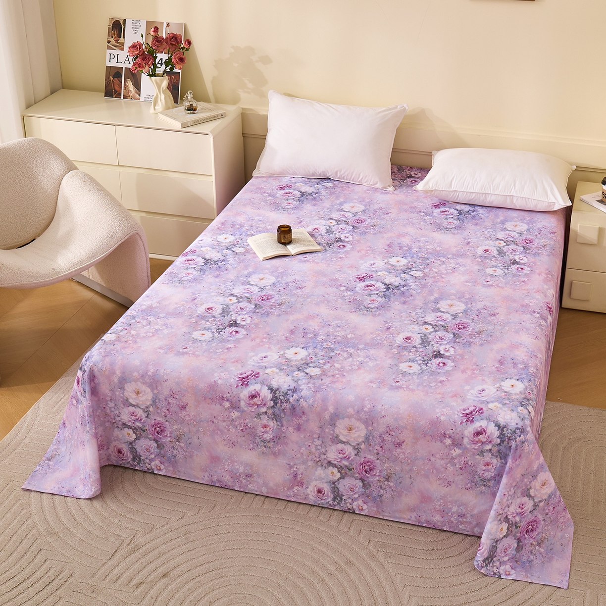 91家纺网 家纺一手货源 找家纺 （总）元元家居（元元被业） 2025秋冬新款全棉纯棉磨毛印花单床单