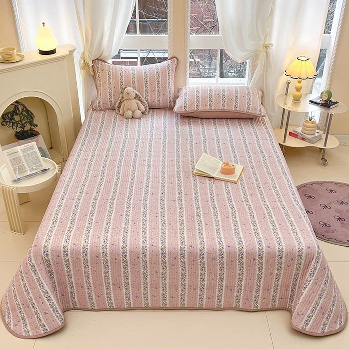 91家纺网 家纺一手货源 找家纺 澜妃 2025春夏新款云感双层纱夏被夏凉被空调被四件套 赫本