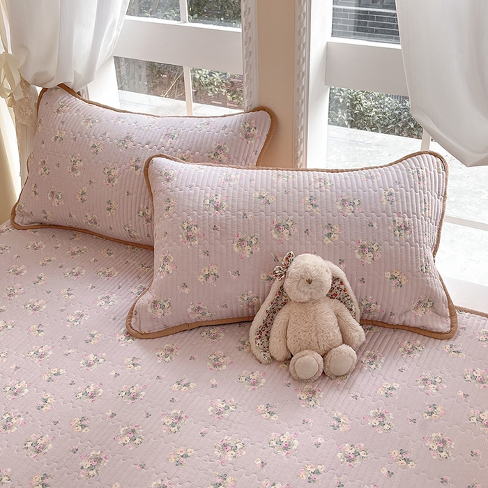 91家纺网 家纺一手货源 找家纺 澜妃 2025春夏新款云感双层纱夏被夏凉被空调被四件套 初暖