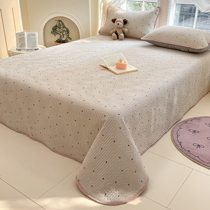 91家纺网 家纺一手货源 找家纺 澜妃 2025春夏新款云感双层纱夏被夏凉被空调被四件套 爱你