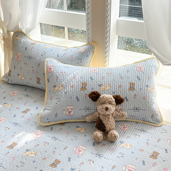 91家纺网 家纺一手货源 找家纺 澜妃 2025春夏新款云感双层纱夏被夏凉被空调被四件套 童话世界