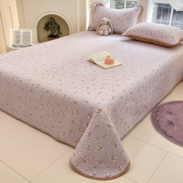 91家纺网 家纺一手货源 找家纺 澜妃 2025春夏新款云感双层纱夏被夏凉被空调被四件套 初暖