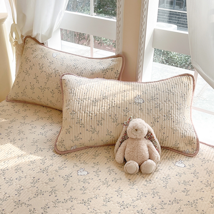 91家纺网 家纺一手货源 找家纺 澜妃 2025春夏新款云感双层纱夏被夏凉被空调被四件套 兔兔密语