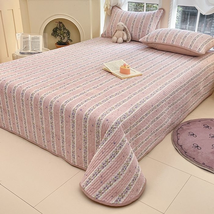 91家纺网 家纺一手货源 找家纺 澜妃 2025春夏新款云感双层纱夏被夏凉被空调被四件套 赫本