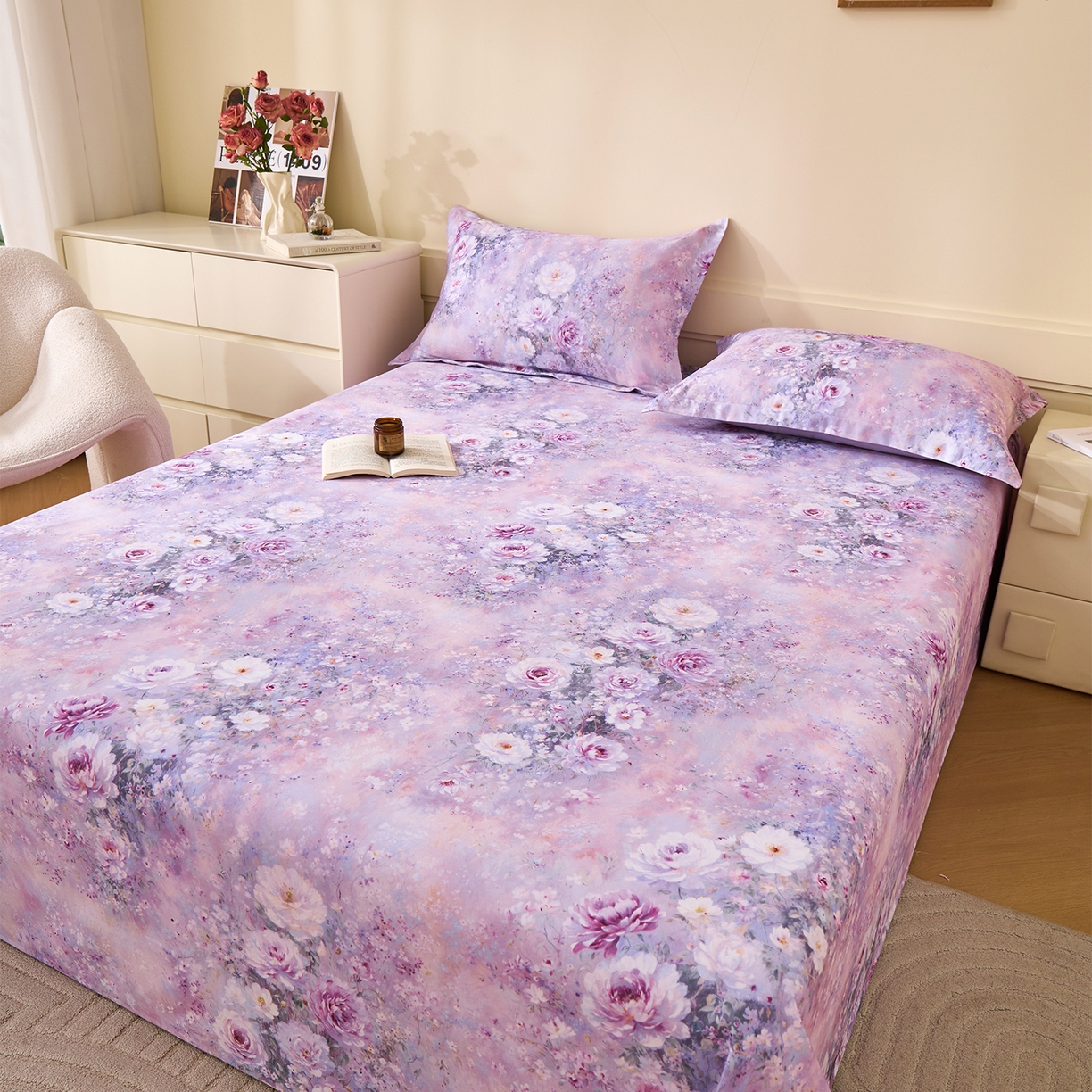 91家纺网 家纺一手货源 找家纺 （总）元元家居（元元被业） 2025秋冬新款全棉纯棉磨毛印花单床单