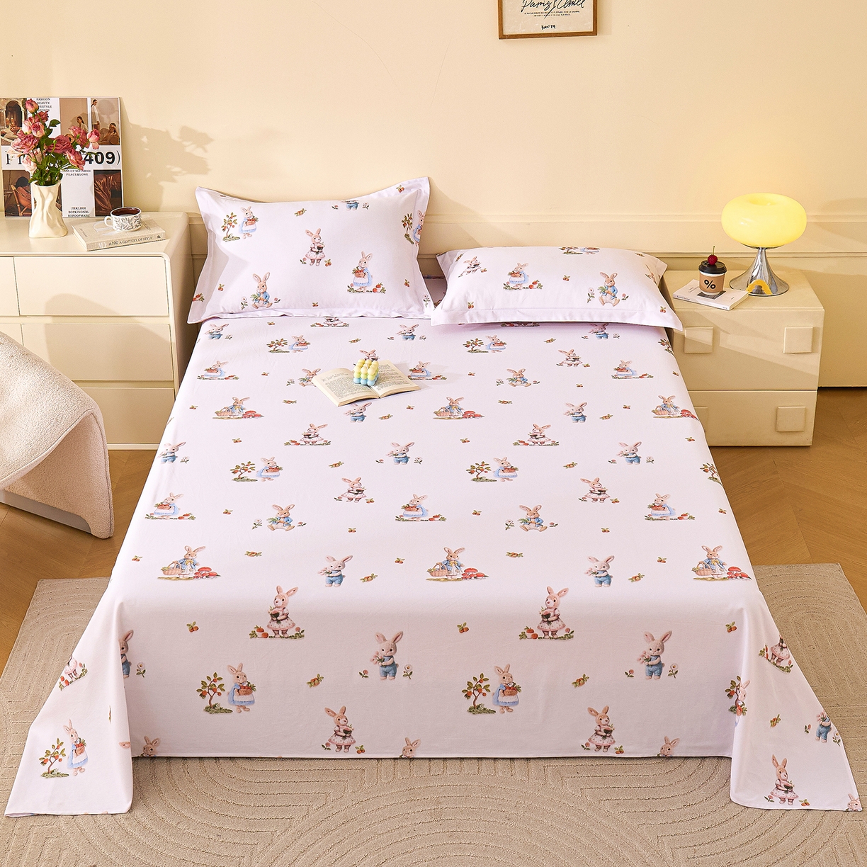 91家纺网 家纺一手货源 找家纺 （总）元元家居（元元被业） 2025秋冬新款全棉纯棉磨毛印花单床单