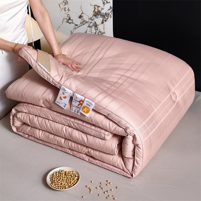 91家纺网 家纺一手货源 找家纺 （总）爱衫妮2025新款针织棉提花大豆被直播被芯被子冬被春秋被