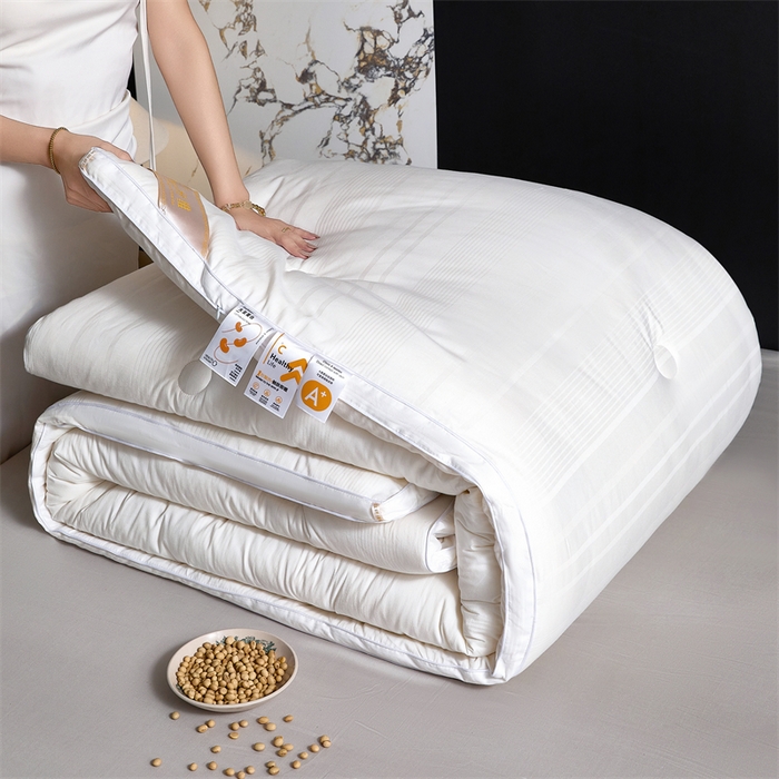 91家纺网 家纺一手货源 找家纺 （总）爱衫妮2025新款针织棉提花大豆被直播被芯被子冬被春秋被