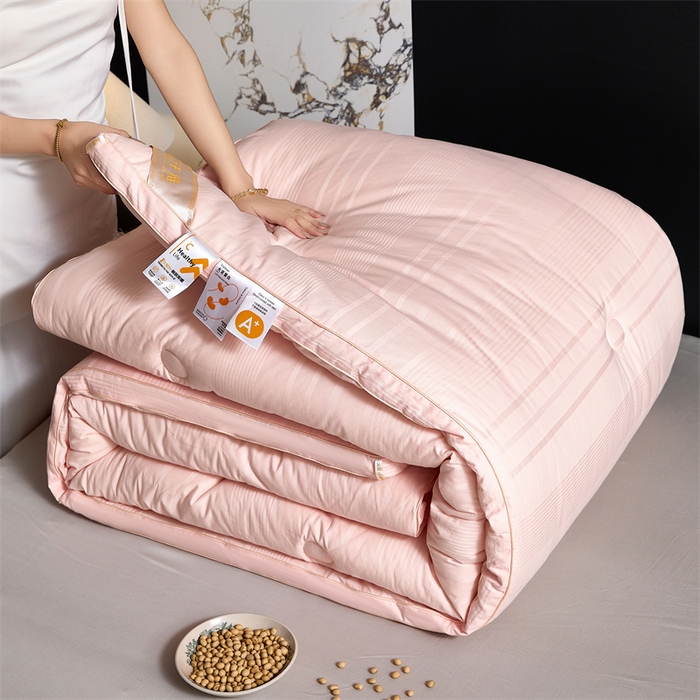 91家纺网 家纺一手货源 找家纺 （总）爱衫妮2025新款针织棉提花大豆被直播被芯被子冬被春秋被