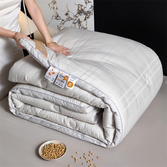 91家纺网 家纺一手货源 找家纺 （总）爱衫妮2025新款针织棉提花大豆被直播被芯被子冬被春秋被