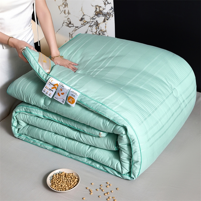 91家纺网 家纺一手货源 找家纺 （总）爱衫妮2025新款针织棉提花大豆被直播被芯被子冬被春秋被