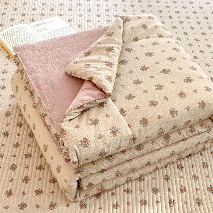 澜妃 2025春夏新款云感双层纱夏被夏凉被空调被四件套 春芽