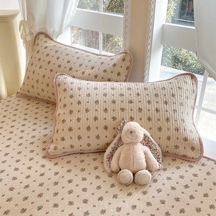 91家纺网 家纺一手货源 找家纺 澜妃 2025春夏新款云感双层纱夏被夏凉被空调被四件套 春芽