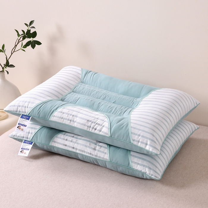 91家纺网 家纺一手货源 找家纺 珍贝家纺 2025新款韩版决明子枕亲肤舒适简约枕头枕芯 韩版决明子-蓝绿色