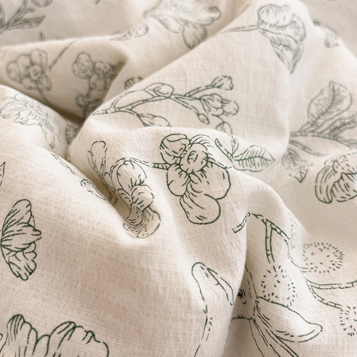 91家纺网 家纺一手货源 找家纺 澜妃 2025春夏新款云感双层纱夏被夏凉被空调被四件套 花开漫漫