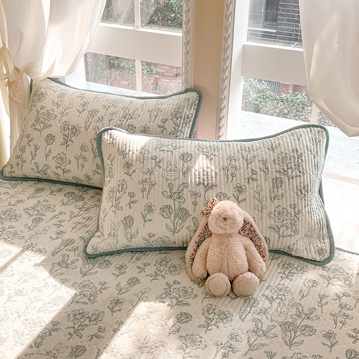 91家纺网 家纺一手货源 找家纺 澜妃 2025春夏新款云感双层纱夏被夏凉被空调被四件套 花开漫漫