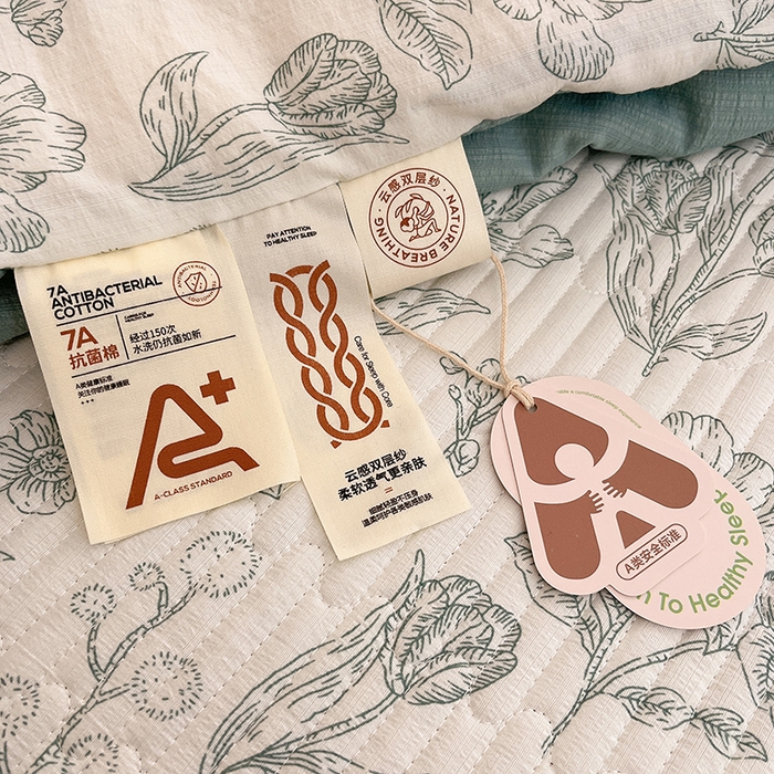 91家纺网 家纺一手货源 找家纺 澜妃 2025春夏新款云感双层纱夏被夏凉被空调被四件套 花开漫漫