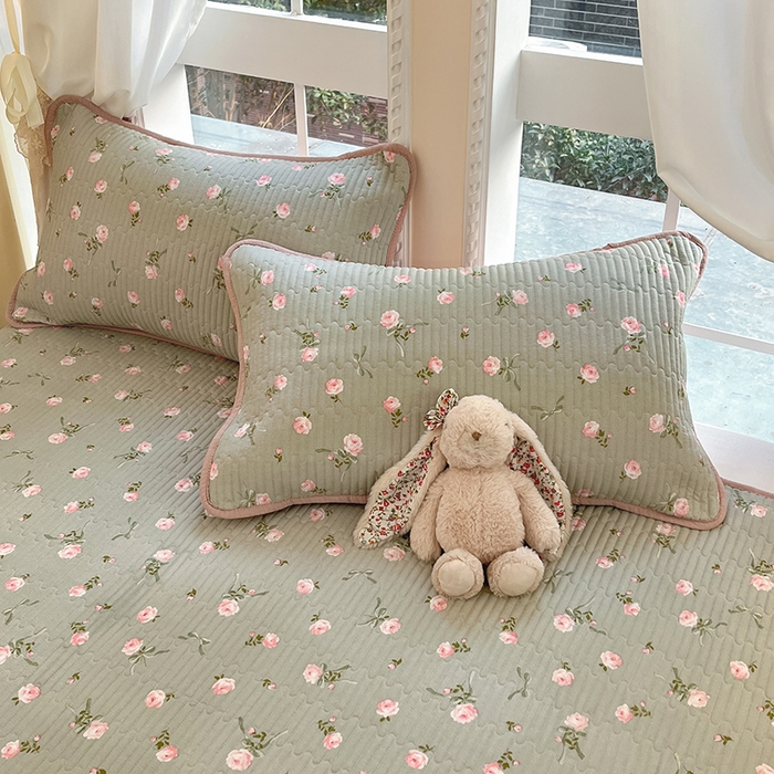 91家纺网 家纺一手货源 找家纺 澜妃 2025春夏新款云感双层纱夏被夏凉被空调被四件套 花满春